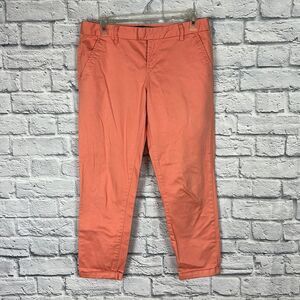 Calvin Klein Chino Pants Womens 4 Orange Crop Mid Rise Cotton Blend Stretch